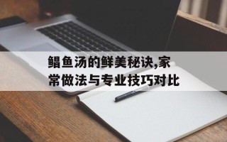 鲳鱼汤的鲜美秘诀,家常做法与专业技巧对比