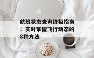 航班状态查询终极指南：实时掌握飞行动态的8种方法