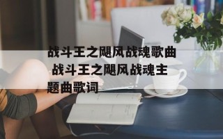 战斗王之飓风战魂歌曲 战斗王之飓风战魂主题曲歌词