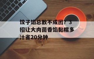 饺子馅总散不成团？3招让大肉茴香馅黏糯多汁省20分钟