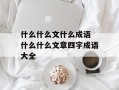 什么什么文什么成语 什么什么文章四字成语大全