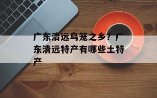 广东清远鸟笼之乡？广东清远特产有哪些土特产
