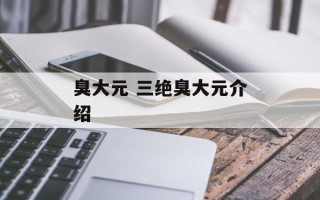 臭大元 三绝臭大元介绍
