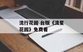 流行花园 台版《流星花园》免费看