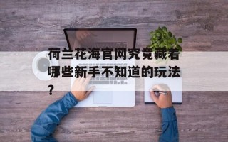 荷兰花海官网究竟藏着哪些新手不知道的玩法？