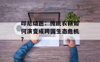 印尼烧芭：传统农耕如何演变成跨国生态危机？