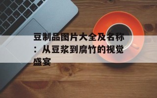豆制品图片大全及名称：从豆浆到腐竹的视觉盛宴