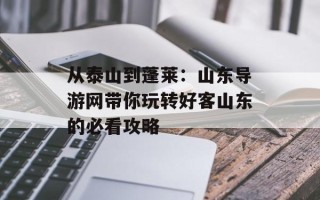 从泰山到蓬莱：山东导游网带你玩转好客山东的必看攻略