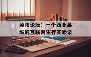 泾阳论坛：一个西北县城的互联网生存实验录