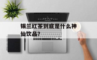 锡兰红茶到底是什么神仙饮品？
