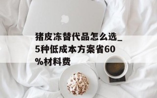 猪皮冻替代品怎么选_5种低成本方案省60%材料费