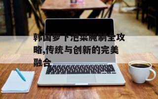 韩国萝卜泡菜腌制全攻略,传统与创新的完美融合