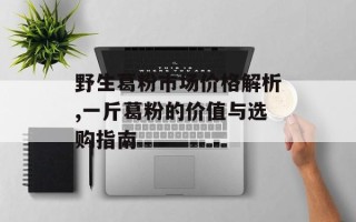 野生葛粉市场价格解析,一斤葛粉的价值与选购指南