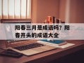 阳春三月是成语吗？阳春开头的成语大全