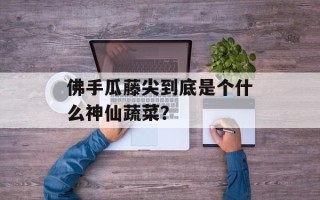 佛手瓜藤尖到底是个什么神仙蔬菜？