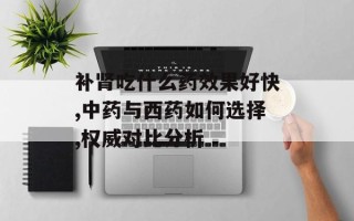补肾吃什么药效果好快,中药与西药如何选择,权威对比分析
