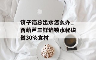饺子馅总出水怎么办_西葫芦三鲜馅锁水秘诀省30%食材