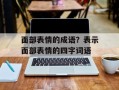 面部表情的成语？表示面部表情的四字词语