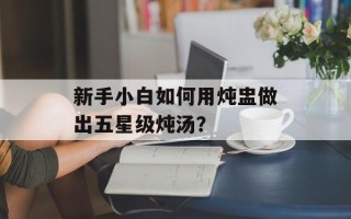 新手小白如何用炖盅做出五星级炖汤？