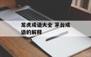 龙虎成语大全 茅台成语的解释