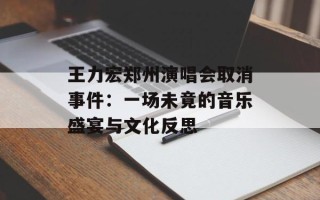王力宏郑州演唱会取消事件：一场未竟的音乐盛宴与文化反思