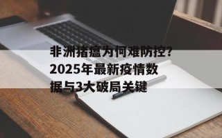 非洲猪瘟为何难防控？2025年最新疫情数据与3大破局关键