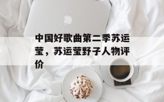 中国好歌曲第二季苏运莹，苏运莹野子人物评价