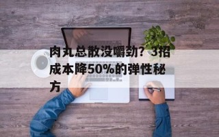 肉丸总散没嚼劲？3招成本降50%的弹性秘方