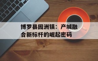 博罗县园洲镇：产城融合新标杆的崛起密码