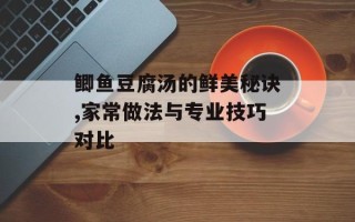 鲫鱼豆腐汤的鲜美秘诀,家常做法与专业技巧对比