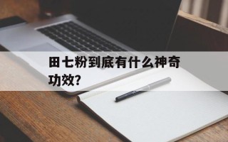 田七粉到底有什么神奇功效？