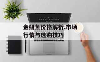 金鲳鱼价格解析,市场行情与选购技巧
