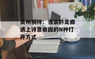 贵州桐梓：当渝黔走廊遇上诗意田园的N种打开方式