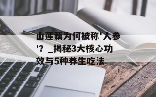 山莲藕为何被称'人参'？_揭秘3大核心功效与5种养生吃法