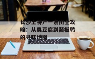 长沙土特产一条街全攻略：从臭豆腐到酱板鸭的寻味地图