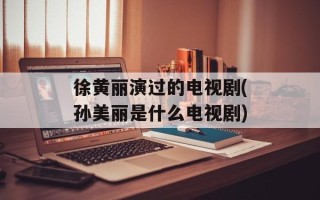 徐黄丽演过的电视剧(孙美丽是什么电视剧)