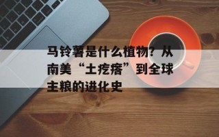 马铃薯是什么植物？从南美“土疙瘩”到全球主粮的进化史
