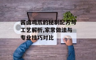 酱卤鸡爪的秘制配方与工艺解析,家常做法与专业技巧对比