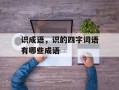 识成语，识的四字词语有哪些成语