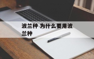 波兰种 为什么要用波兰种