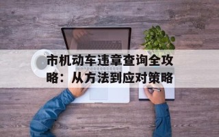 市机动车违章查询全攻略：从方法到应对策略