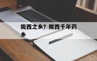 陇西之乡？陇西千年药乡