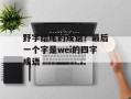 野字结尾的成语？最后一个字是wei的四字成语