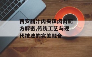 西安腊汁肉夹馍卤肉配方解密,传统工艺与现代技法的完美融合