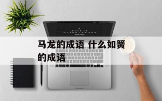 马龙的成语 什么如簧的成语