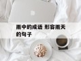 雨中的成语 形容雨天的句子