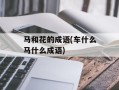 马和花的成语(车什么马什么成语)