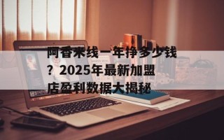 阿香米线一年挣多少钱？2025年最新加盟店盈利数据大揭秘