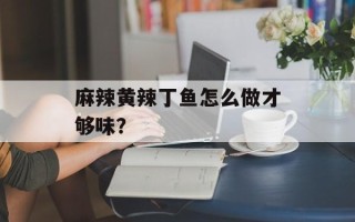 麻辣黄辣丁鱼怎么做才够味？