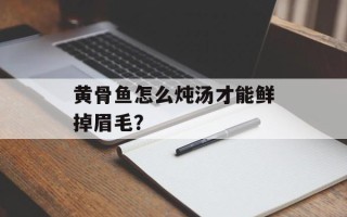黄骨鱼怎么炖汤才能鲜掉眉毛？